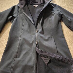 Eddie Bauer Black Windfoil Elite 2.0 Hooded Softshell Trench Coat Women's Small
